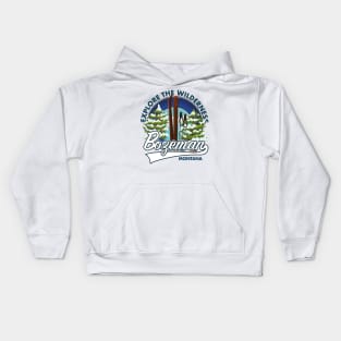 Bozeman Montana ski logo Kids Hoodie